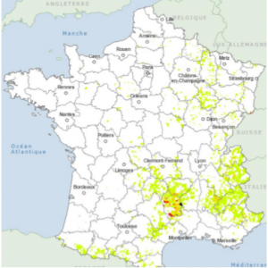 Cartographie des zones concernées par les contaminations bactériennes