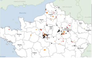 Cartographie des zones touchées par les nitrates