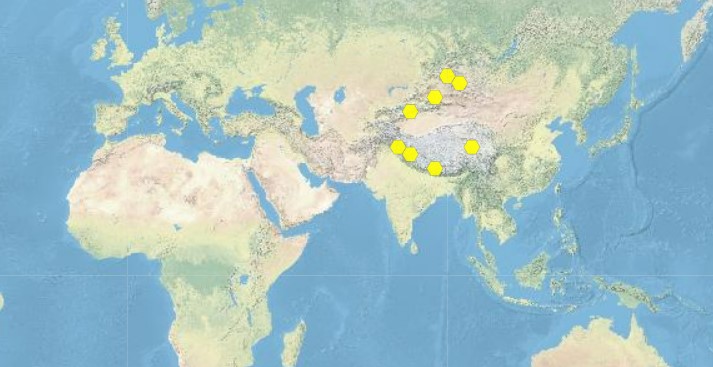 zones de répartition du léopard des neiges